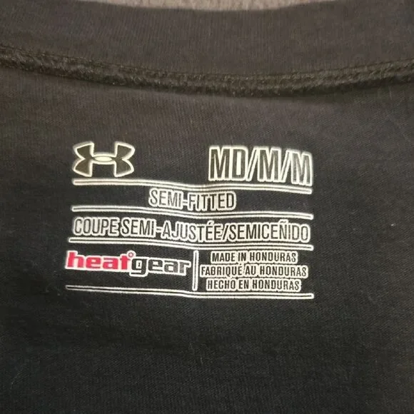 Under Armour Black Graphic Fitted Short Sleeve Tee - Picture 3 of 4